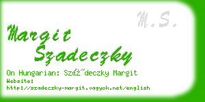 margit szadeczky business card